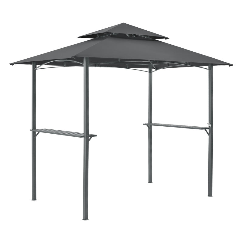 Tuinpaviljoen – Partytent – Prieel – Pergola – BBQ Paviljoen – Stevig Gepoedercoat IJzeren Frame – Waterafstotend Dubbel Polyester Dak 250x241x151 cm