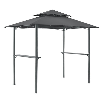Tuinpaviljoen – Partytent – Prieel – Pergola – BBQ Paviljoen – Stevig Gepoedercoat IJzeren Frame – Waterafstotend Dubbel Polyester Dak 250x241x151 cm