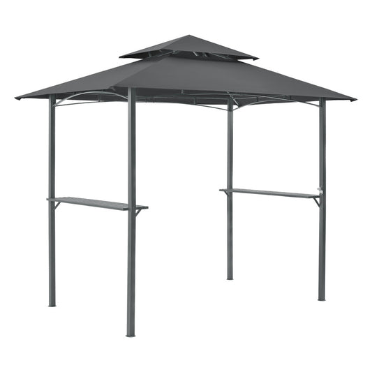 Tuinpaviljoen – Partytent – Prieel – Pergola – BBQ Paviljoen – Stevig Gepoedercoat IJzeren Frame – Waterafstotend Dubbel Polyester Dak 250x241x151 cm