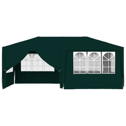 Feesttent – Partytent – Paviljoen – Tuintent – Overkapping – 4x6 Meter – Waterdicht Polyester 90 g/m² – Inclusief Zijwanden – Groen