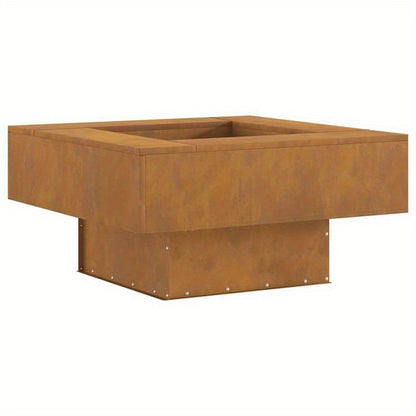 Vuurschaal – Vuurkorf – Tuinhaard – Sfeerhaard – Terrasverwarmer – Vierkant Design – 80x80x40 cm Cortenstaal – Ingebouwd Ontstekingssysteem