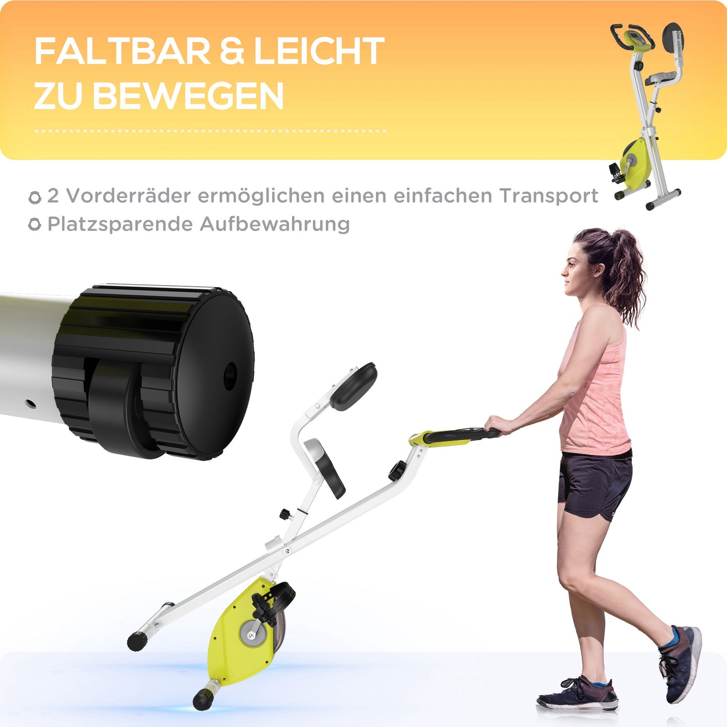 Fietstrainer – Hometrainer – Bureaufiets – Bewegingstrainer – Mini Hometrainer – Inklapbaar – 8 Verstelbare Magneetweerstanden – LCD Monitor