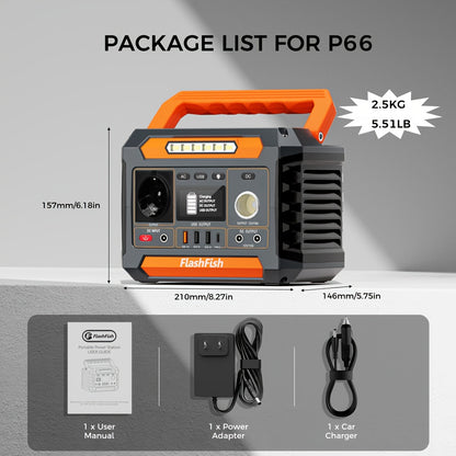 Powerstation – Mobiele Generator – Draagbare Accu – Zonne-energieapparaat – Noodstroomvoorziening – 300W Continu 600W Piek – Zuivere Sinusgolf AC – Intelligente Temperatuurregeling – Compact & Lichtgewicht
