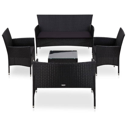 Loungeset – Tuinmeubelset – Zitgroep – Balkonset – Loungemeubel – Polyrotan – 5-Delig – Inclusief Comfortabele Kussens