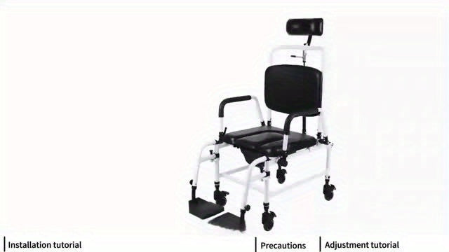 Reclining Shower Chair With Wheels, Mobile Shower Chair With Thickened Soft Seat Cushion, Backrest And Flip-up Armrests, Extra-wide Seat, 90°-140° Adjustable Tilt Bedside Commode Chair, Suitable For The Elderly And Disabled