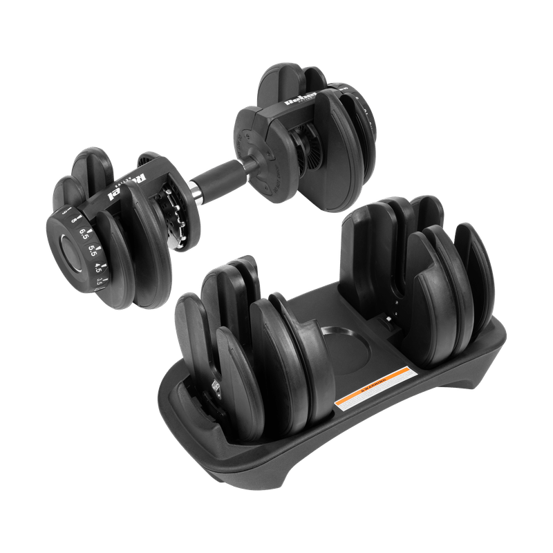 Verstelbare Halter – Dumbbell – Gewicht – Fitnessgewicht – Halterschijf – Gietijzer Met Rubberen Coating – Tot 24 Kg – Ergonomische Grip – Slank Compact Ontwerp