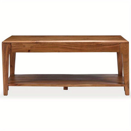 Salontafel – Koffietafel – Tafelblad – Woonkamertafel – Houten Tafel – Massief Hout – 88x50x38 cm – Verwijderbaar Tafelblad