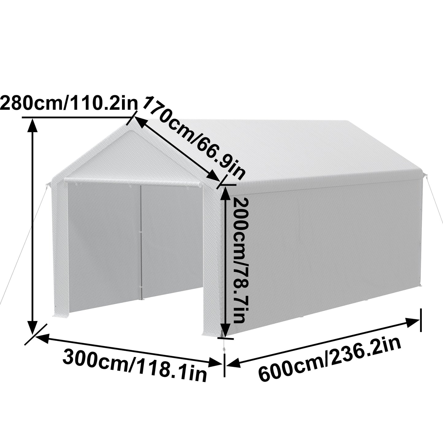 Opvouwbare Opslagtent – Tuinkantoor – Garage Tent – Feesttent – Buitenschuur – 4x6 Meter – Stevig Gegalvaniseerd Staal – Rolluiken Met Rits