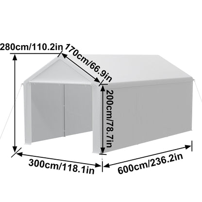 Opvouwbare Opslagtent – Tuinkantoor – Garage Tent – Feesttent – Buitenschuur – 4x6 Meter – Stevig Gegalvaniseerd Staal – Rolluiken Met Rits