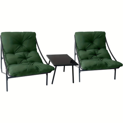 Balkonset – Balkonmeubelset – Tuinset – Bistroset – Terrasmeubilair – 3-delig – Metaal met Katoenen Kussens – Compact en Weerbestendig – Grijs