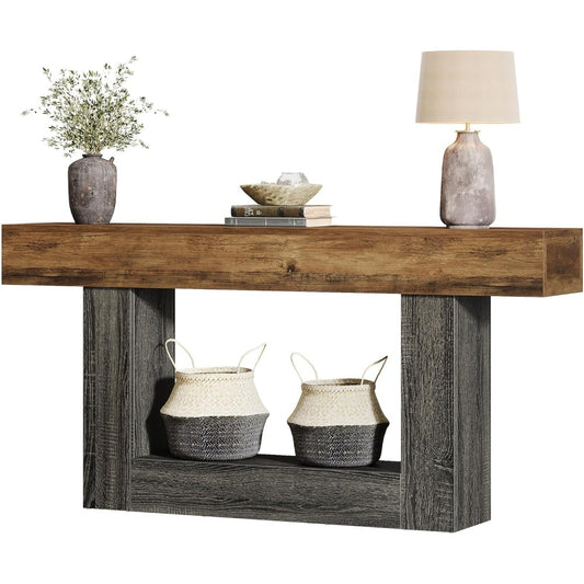 Sidetable – Haltafel – Banktafel – Bijzettafel – Tv-meubel – Landelijke stijl – 160 cm breed – Verstelbare poten