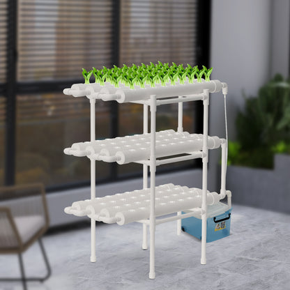Hydroponicsysteem – Hydrocultuur Kweekset – Kweekbak Zonder Grond – Plantenkweekset – Moestuin Systeem – 108 Plantplaatsen – Voedingsfilm Technologie