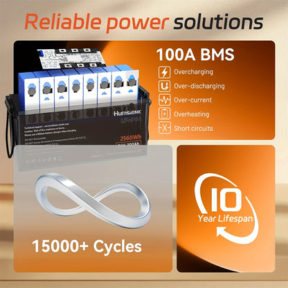 LiFePO4 Batterij – Lithium Accu – Oplaadbare Accu – Zonne-energie Accu – Camper Accu – 24V 100Ah – 800A Piekstroom – 15.000+ Laadcycli
