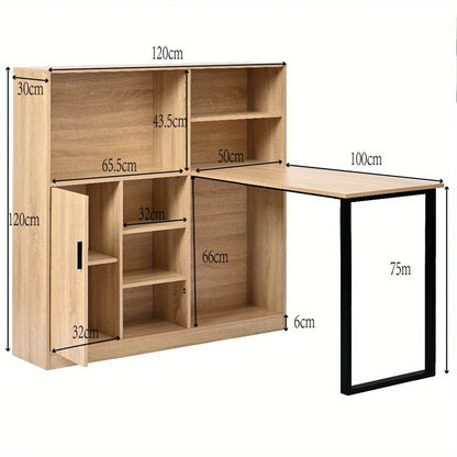 Bureau – Bureau Tafel – Werkplek – Bureaublad – Computertafel – Natuurlijke Kleur – 120 cm Breed – Hoogwaardig Leren Tafelblad