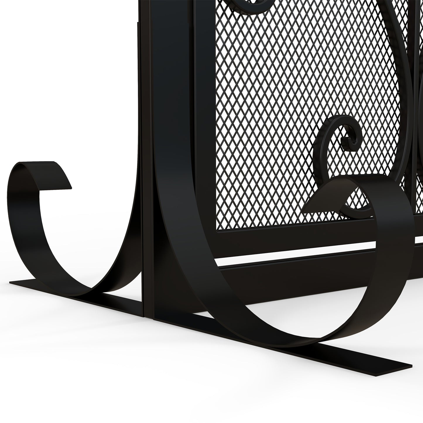 Vonkenscherm – Haardafscherming – Open Haard Scherm – Vuurbeveiliging – Haardbescherming – Zwart Metalen Frame – Dubbele Deuren Met Magneetsluiting – 105x40x80,5 cm