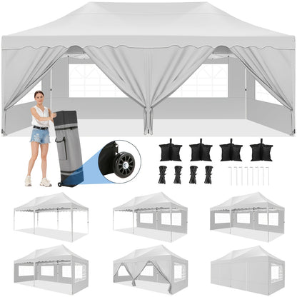 Feesttent – Partytent – Tuinent – Paviljoen – Waterdichte Tent – 3x6 Meter – Inclusief Zandzakken - Wit