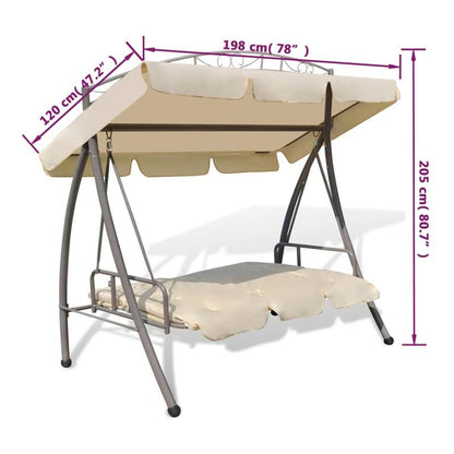 Buiten Schommelbank – Tuinbank – Schommelstoel – Hangbank – Ligbank – Verstelbare Canopy – Zandwit Design