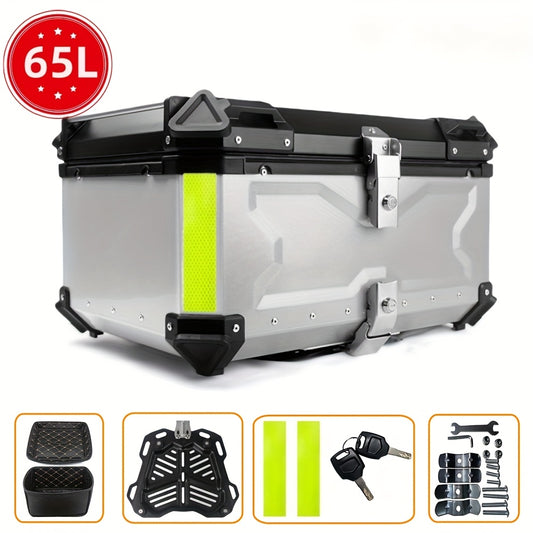 Motorhelm Opbergbox – Motor Koffer – Topkoffer – Helm Case – Bagagebox – 65L Aluminium – Waterdicht & Schokbestendig
