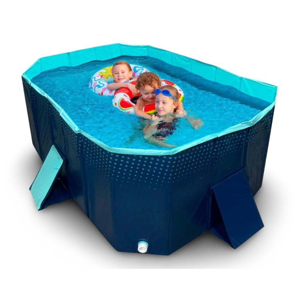 Opvouwbaar Zwembad – Kinderzwembad – Hondenbad – PVC Zwembad – Stevig Zwembad – 330 Liter Inhoud – Antislip Bodem