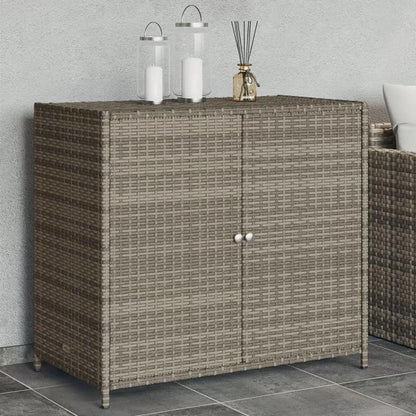 Opbergkast Buiten – Tuinkast – Tuinbox – Tuinkastje – Buitenberging – Grote Ruimte 83x45x76 cm – Duurzaam PE-Rattan Met Stalen Frame
