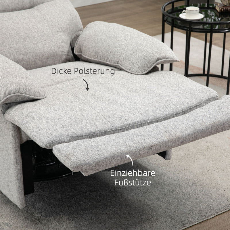 Relaxfauteuil – Relaxstoel – TV Stoel – Draaifauteuil – Ligstoel – Kantelbare Rugleuning – 360° Draaibaar – Uitklapbare Voetensteun – Veersysteem Met Comfortabele Zitting