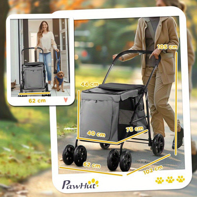 Hondenbuggy – Dierenwagen – Wandelwagen – Hondenkar – Huisdierenbuggy – Opvouwbaar – Oxford Stof – Max. 20 kg – Extra Groot – Lichtgewicht