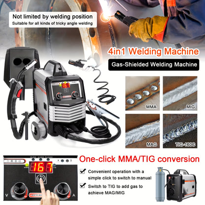 Lasapparaat – Mig lasmachine – Elektrode lasmachine – Inverter lasapparaat – MMA lasmachine – Draagbaar en Lichtgewicht – Automatische Draadvoeding zonder Gas