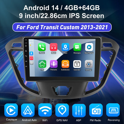 Multimedia Android Autoradio – 2-DIN Auto Stereo – Navigatiesysteem – Touchscreen Radio – 9 Inch IPS Scherm – Wireless CarPlay & Android Auto – Quad-Core 4GB RAM – Inclusief Camera, Microfoon en DAB+