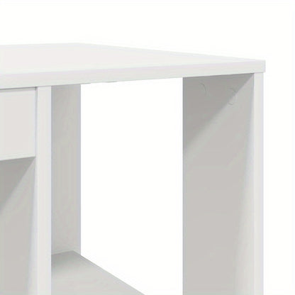 Bureau – Werktafel – Werkplek – Schrijftafel – Compact Bureau – Wit – MDF & Hardhout – Ruime Opbergruimte – 130 x 50,5 x 75 cm