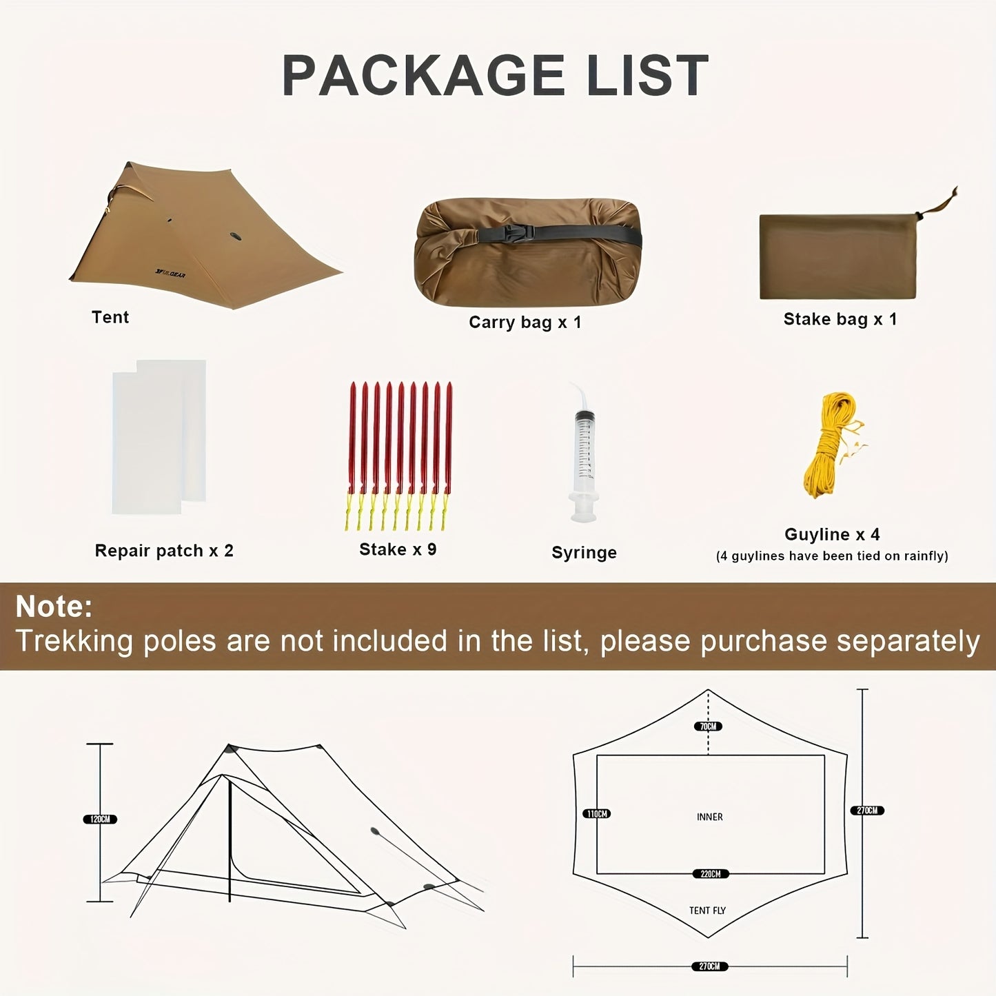 Ultratent – Lichtgewicht Tent – Wandel Tent – Backpack Tent – Trekking Tent – Compact 920g – 20D Silicone Nylon