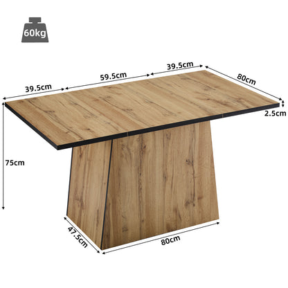 Eettafel – Tafel – Keukentafel – Bistrotafel – Eetkamertafel – MDF Houtlook – 138,5x80x75 cm – Geschikt Voor 4-6 Personen