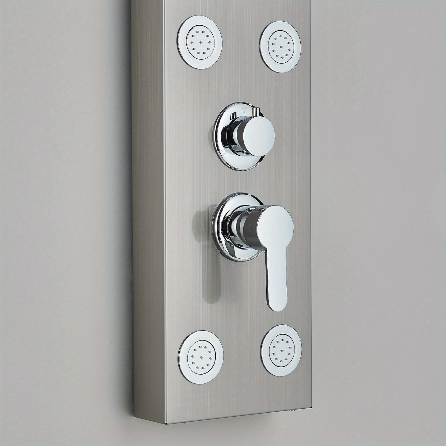Douchepaneel – Douchekolom – Douchekraan – Douchewand – Shower Tower – Zwart – 5 Functies Met Massagejets – RVS Geborsteld Nikkel