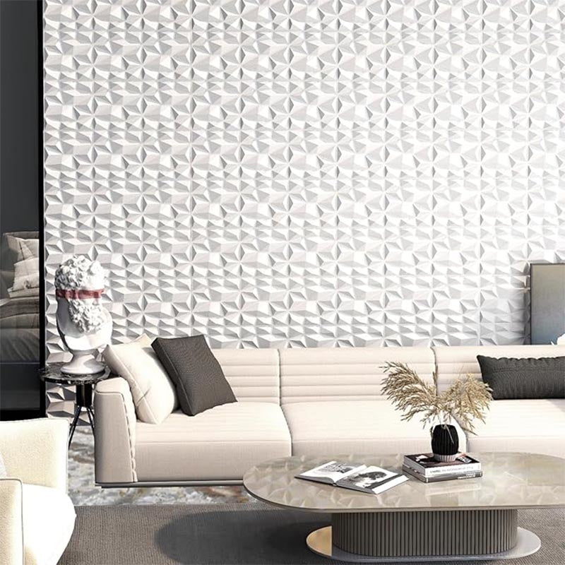 3D Wandpanelen – Wanddecoratie – Muurpanelen – Geometrische Panelen – PVC Wandbekleding – Wit – Lichtgewicht & Waterbestendig – Eenvoudig Zelf Te Plakken