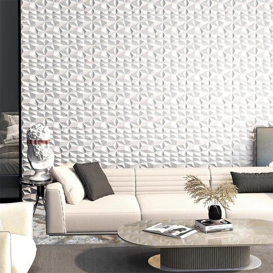 3D Wandpanelen – Wanddecoratie – Muurpanelen – Geometrische Panelen – PVC Wandbekleding – Wit – Lichtgewicht & Waterbestendig – Eenvoudig Zelf Te Plakken