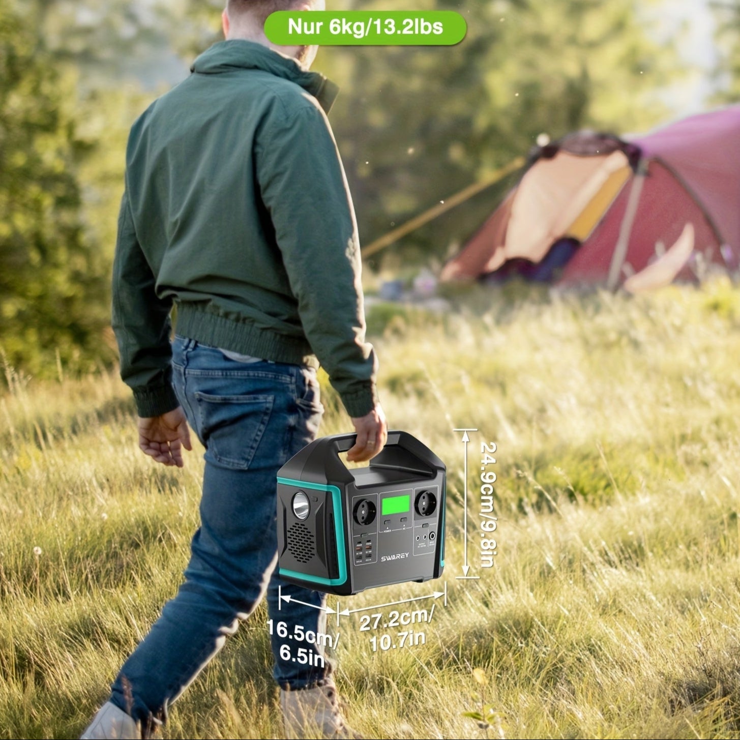 Draagbare Powerstation – Powerbank - Mobiele Accu – Noodstroom – Camping Generator – 725 Wh Batterij – 1000W Output - QUORE