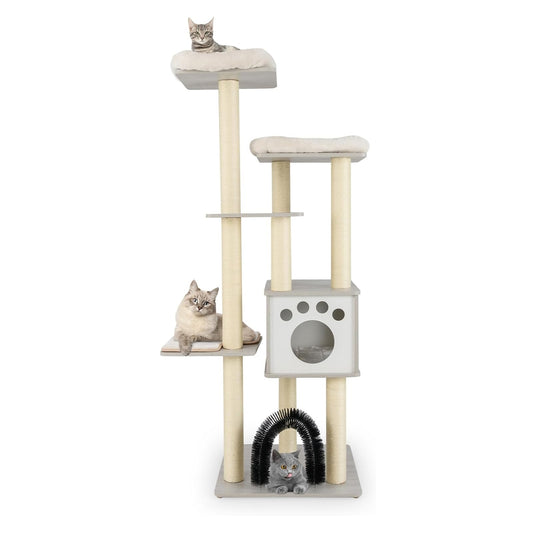 Kattenboom – Krabpaal – Klimmeubel – Speelboom – Kattenmeubel – Hout – 177 cm Hoog – Zelfverzorgingsboog