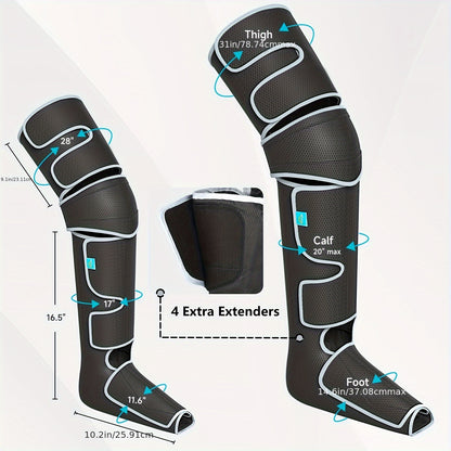 Beenmassage – Beenmassager – Beentherapie – Beenontspanner – Massagetoestel Zwart – 6 Massageprogramma’s – Warmtefunctie Met 2 Niveaus