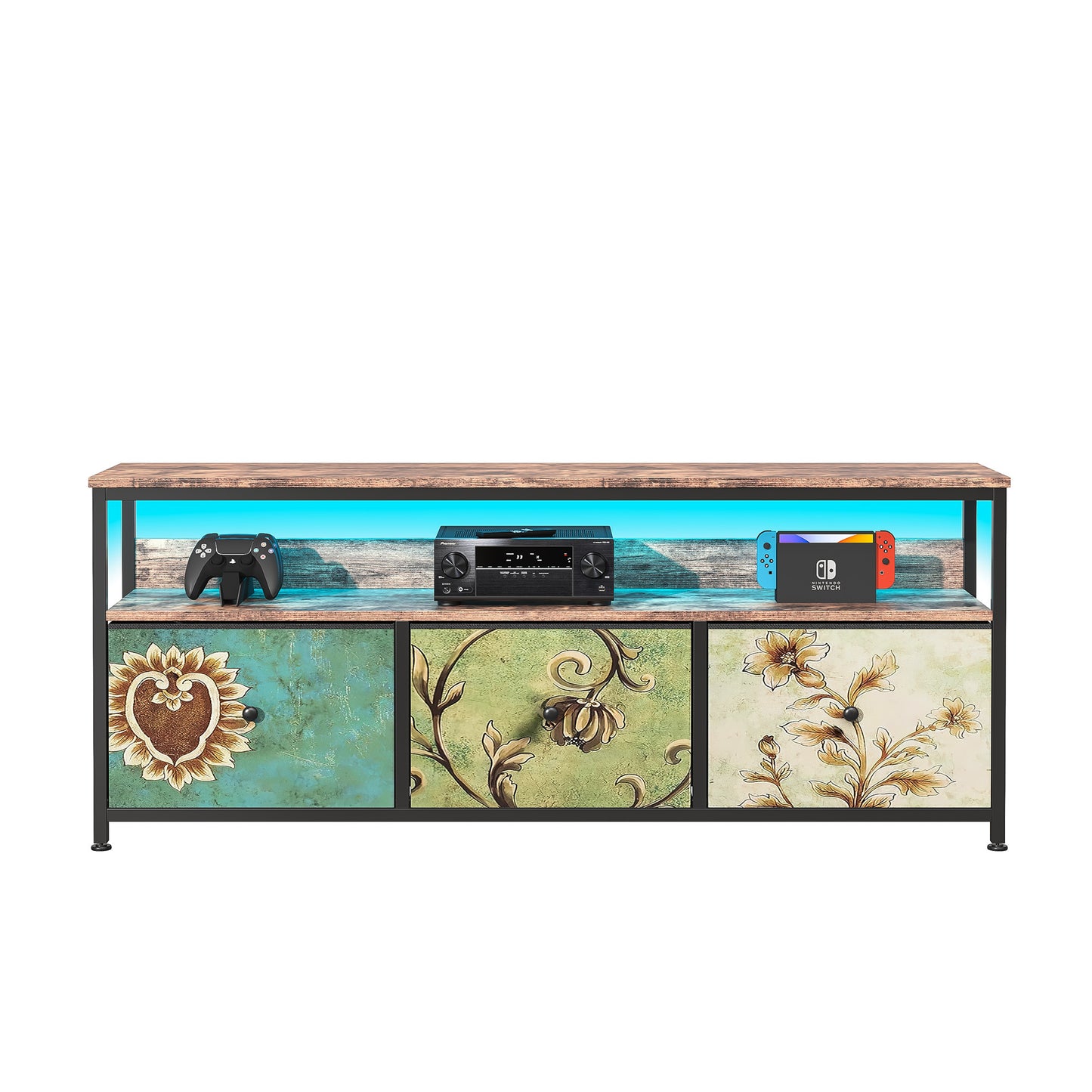 Retro Tv Meubel – Tv Kast – Entertainment Center – Mediameubel – Tv Stand – Voor Televisies Tot 50 Inch – Met Opberglade En Rustieke Houten Afwerking