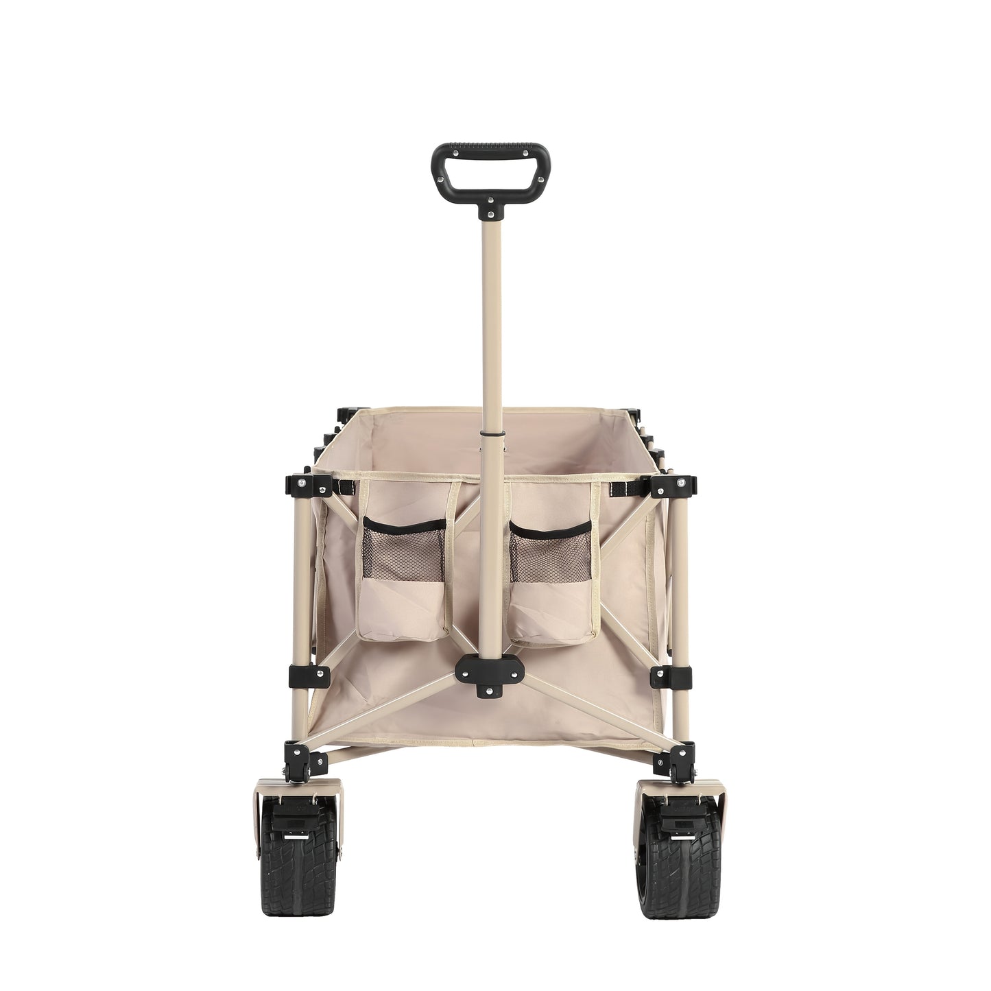 Vouwkar – Bolderkar – Opvouwbare Kar – Transportkar – Tuinkar – All-Terrain Wielen – 99,79 KG Draagvermogen – Beige Stof