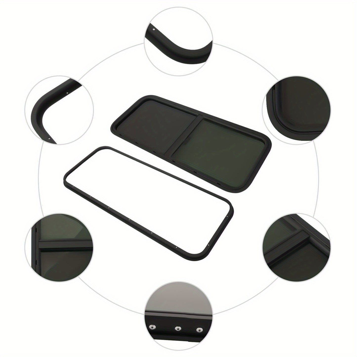 Caravanraam – Camperraam – Schuifraam – Zijraam – Ventilatieraam – Aluminium Frame – Insectengaas – 100x40 cm – Waterdicht & Duurzaam