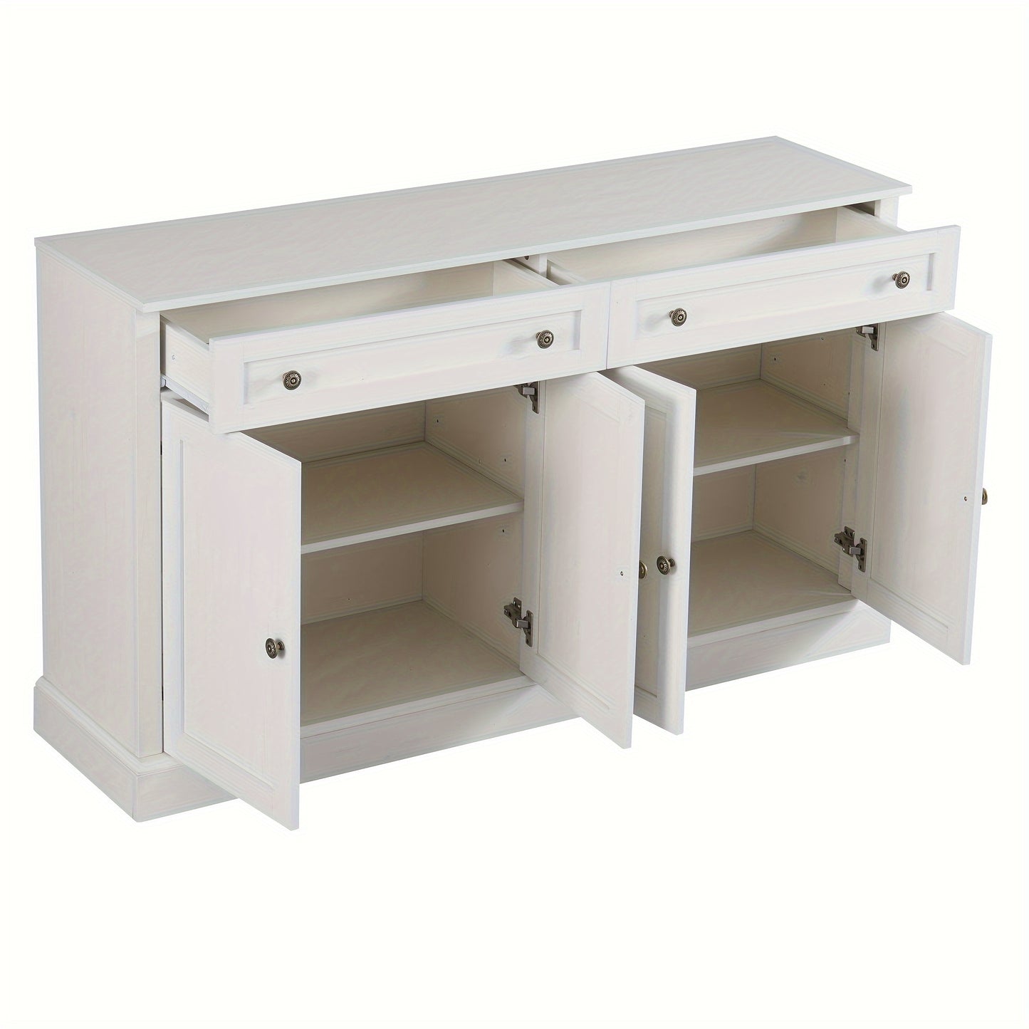 Ladekast – Opbergkast – Dressoir – Buffetkast – Woonkamerkast – Wit – 150 x 40 x 86 cm – Duurzaam Bamboe – Veel Opbergruimte