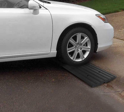 Drempelhulp – Drempelplaat – Oprittenplaat – Overrijplaat – Drempeloverbrugger – 3-delige Rubber Ramp – Flexibel & Robuust – 5 Ton Draaggewicht – Zwart