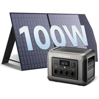 Powerstation – Mobiele Generator – Noodstroom – Draagbare Accu – Zonne-energiecentrale – 1056Wh LiFePO4 – 1600W Continu Vermogen – Snelle Oplading 40 Min