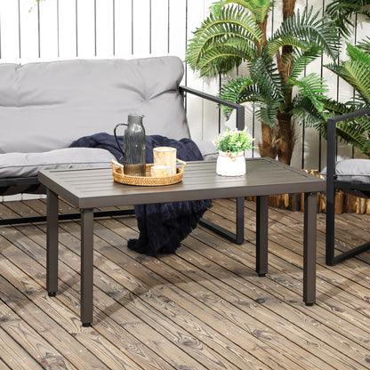 Tuintafel – Bijzettafel – Eettafel – Salontafel – Balkontafel – Met Verstelbare Poten – Metaal Bruin 91x51x46 cm
