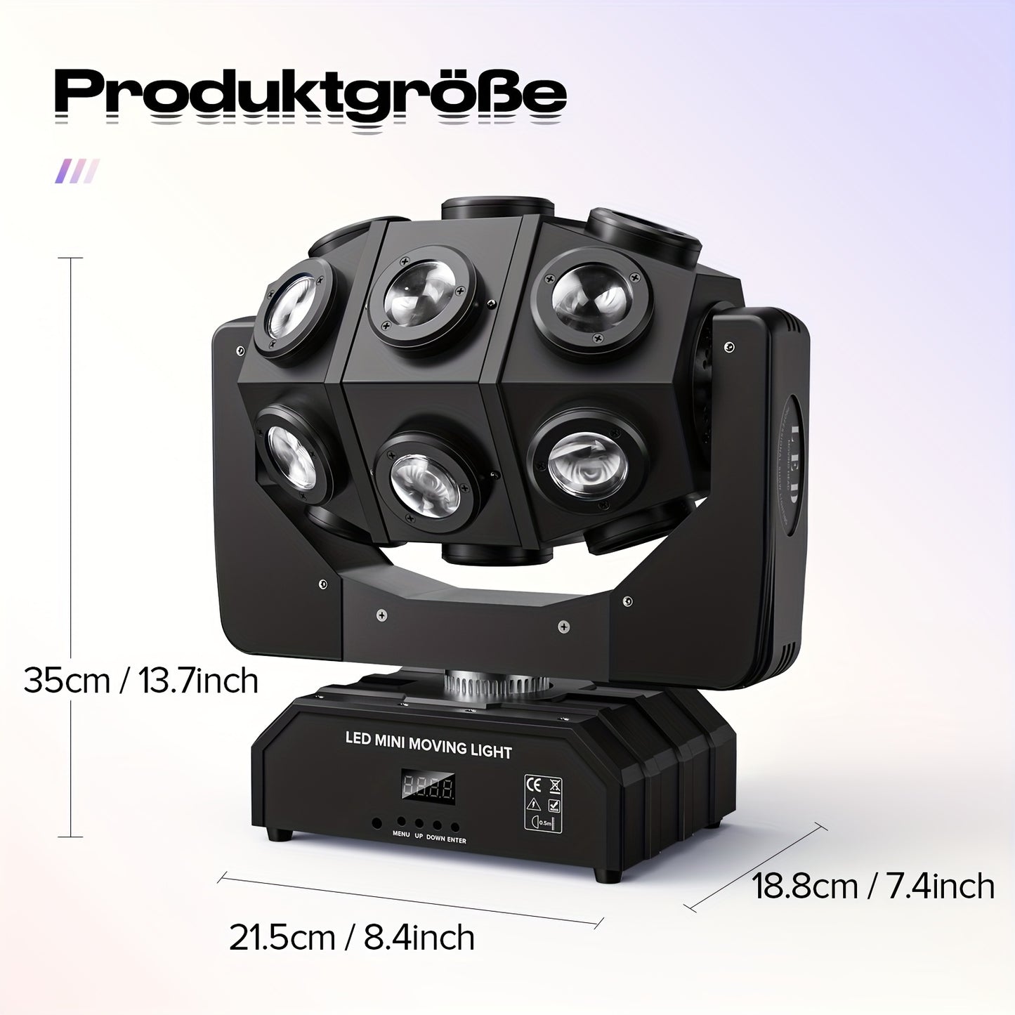 270W Moving Head LED Spot – RGBW Stage Licht – DJ Licht – Discotheek Verlichting – Party Verlichting – 18 LED’s – DMX512 & Geluidsactivatie - QUORE