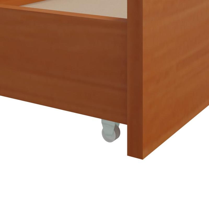 Bedframe – Bedbodem – Slaapbank – Eenpersoonsbed – Logeerbed – Massief Dennenhout – Ingebouwde Opberglades – Montagesysteem Zonder Gereedschap – 90x200 cm – Minimalistisch Design