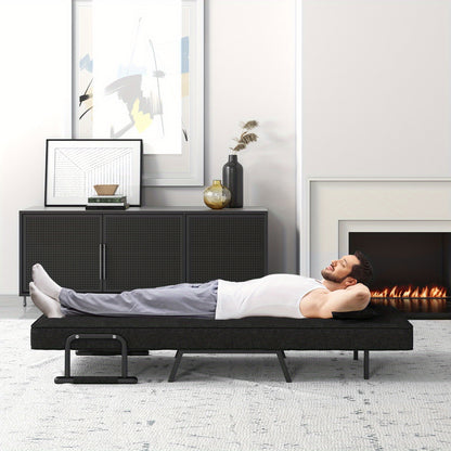 Slaapbank – Bedbank – Slaapstoel – Sofa – Zitslaapbank – 4-in-1 Multifunctioneel – 6-Standen Verstelbare Rugleuning – Stoffering Van Linnen Met Metaalframe