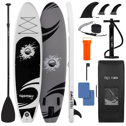 Opblaasbare SUP Board – Paddleboard – Stand Up Paddle – Inflatable Sup – SUP Set – Zwart en Lichtgrijs – Antislip Deck – Compleet Met Peddel & Pomp