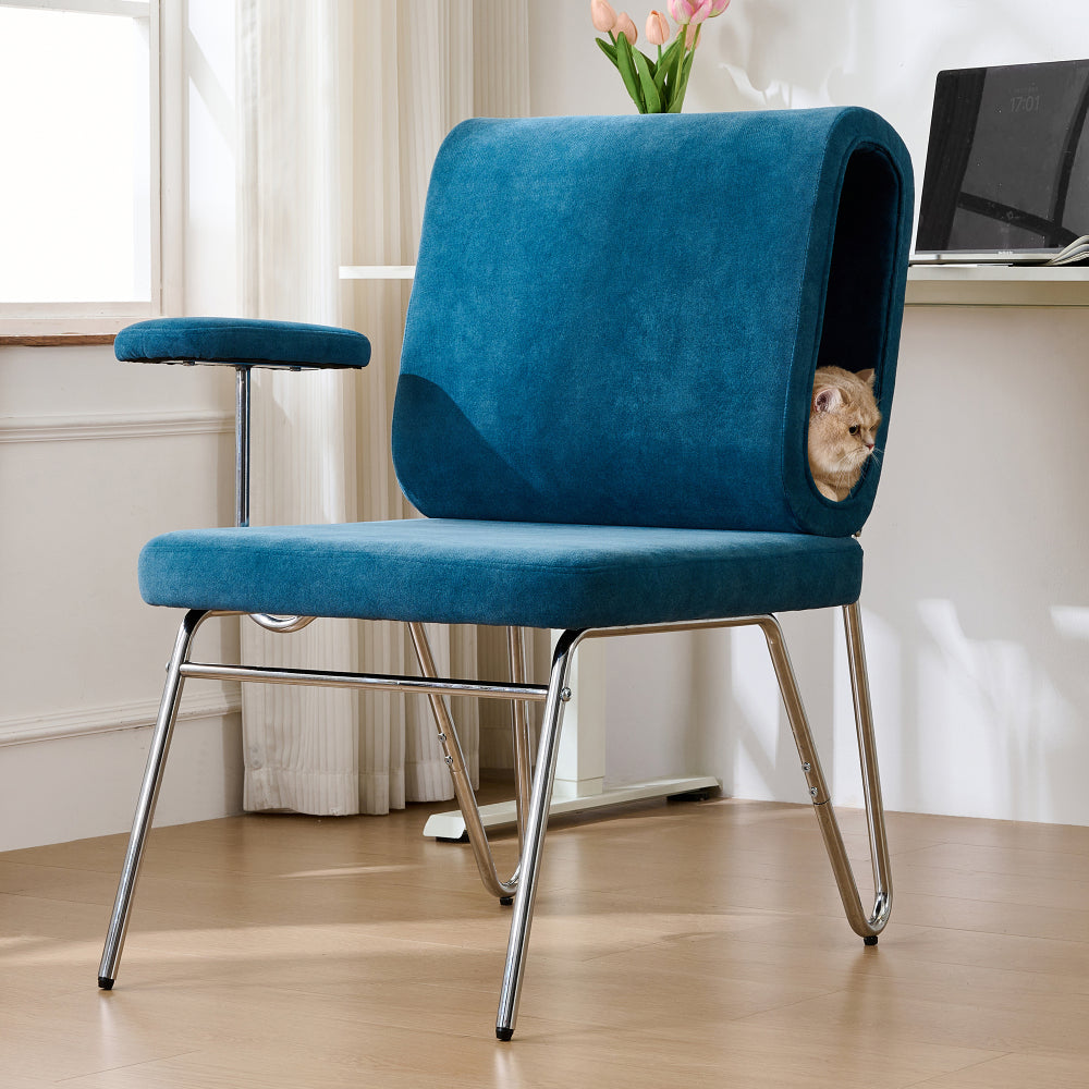 Bureaustoel – Office Chair – Ergonomische Bureaustoel – Computerstoel – Bureaustoel – Met Ingebouwde Kattenholte – Stevig Metalen Frame – Krassenbestendige Stoffering