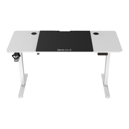 Verstelbaar Bureau – Zit-Sta Bureau – Elektrisch Bureau – Ergonomisch Bureau – Wit 140x60 cm – Traploos Verstelbaar 72-117 cm – Geheugenfunctie